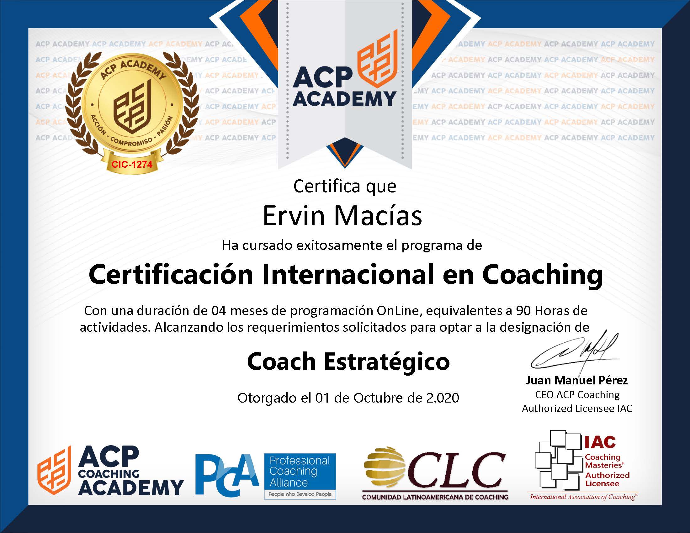 Certificado Internacional Coaching
